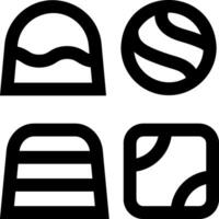 A set of four different shapes that include a ball, a ball and a ball vector