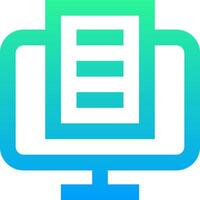 A computer monitor with a file icon on it vector