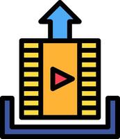 A player icon with an arrow pointing up vector
