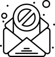 An email envelope with a no sign on it vector