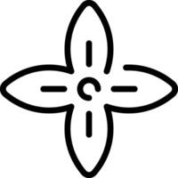 A black and white image of a flower with four leaves vector