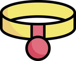 A yellow and pink ring with a red ball vector