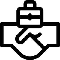 A black and white icon of a hand holding a wrench vector