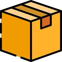 A box with a brown stripe on it vector