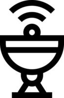 A black and white image of a bowl with wifi symbol vector