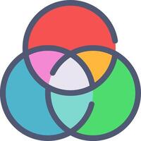 A colorful venn diagram with four circles vector