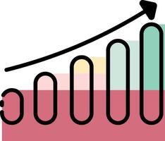 A graph showing a growth in a bar chart vector
