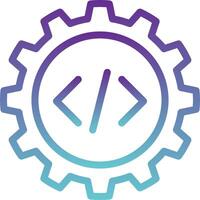 A gearwheel with the word code written on it vector