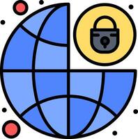 World map with padlock and dots vector
