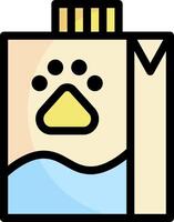 A bag of milk with a dog's paw on it vector