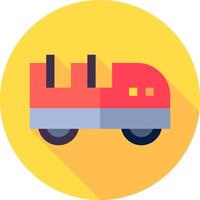 A flat icon of a train on a yellow background vector