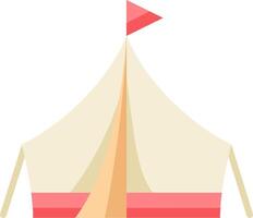 A tent with a flag on top vector