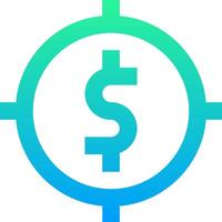 The dollar sign in a circle with a blue and green background vector