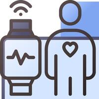 A man with a heart monitor and a smart watch vector