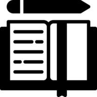 An open book and pencil icon vector