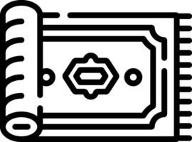 A black and white icon of a book vector