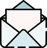 An open envelope with a note inside vector