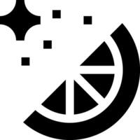 A black and white icon of a slice of fruit with stars vector