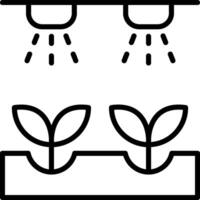 A black and white icon of a plant growing in a pot vector