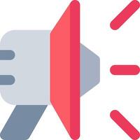 A megaphone icon with a red light vector