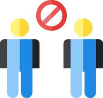 Two people standing in front of a sign that says no vector