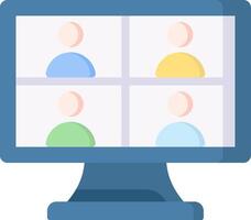 A computer screen with people on it vector