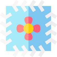 A square with a flower in the center vector