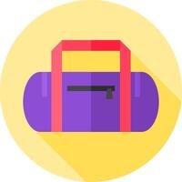 A purple duffel bag with a red handle vector