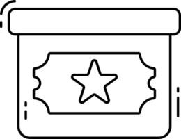 A black and white drawing of a box with a star on it vector