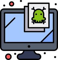 A computer monitor with a green monster on it vector