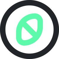 A green circle with a black and white background vector