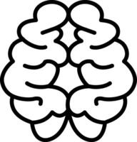 A black and white drawing of a brain vector