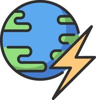Earth lightning icon vector