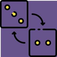 Two dice with yellow dots on them vector