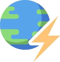 Earth lightning icon vector