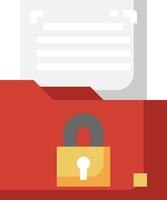 A padlock and a document on a red folder vector