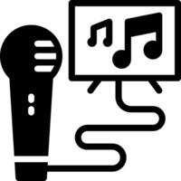 A microphone and a television with music notes vector