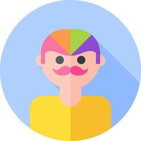 A man with a colorful mustache and a rainbow moustache vector