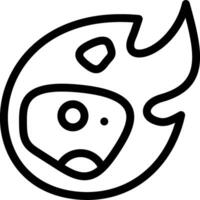 A black and white drawing of a fire with a face vector