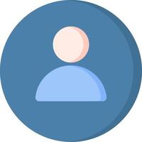 A person icon in a blue circle vector