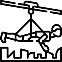 A helicopter with a man on it vector