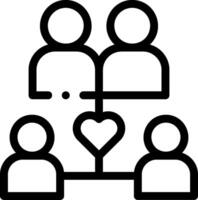 A group of people with a heart in the middle vector