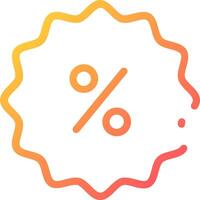 A flat icon of a percentage sign vector