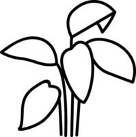 A plant with leaves and leaves coloring page vector