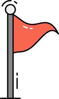 A red flag on a pole with a white background vector