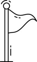 A black and white drawing of a flagpole vector