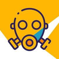 A gas mask icon on a yellow background vector
