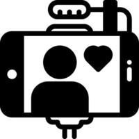A black and white image of a phone with a heart on it vector