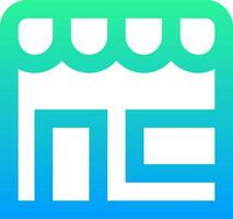 The icon for a store with a blue and green background vector