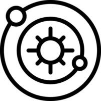 A black and white icon of a sun and a circle vector